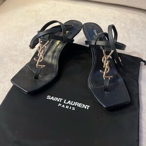 Authentic YSL Saint Laurent black women’s sandal
